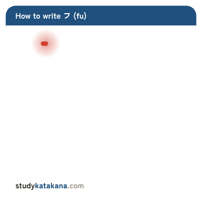 Animated stroke order for katakana フ — one stroke